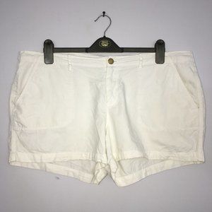 Old Navy Womens 16 White 100% Cotton Flat Front Casual Beach Lightweight Shorts